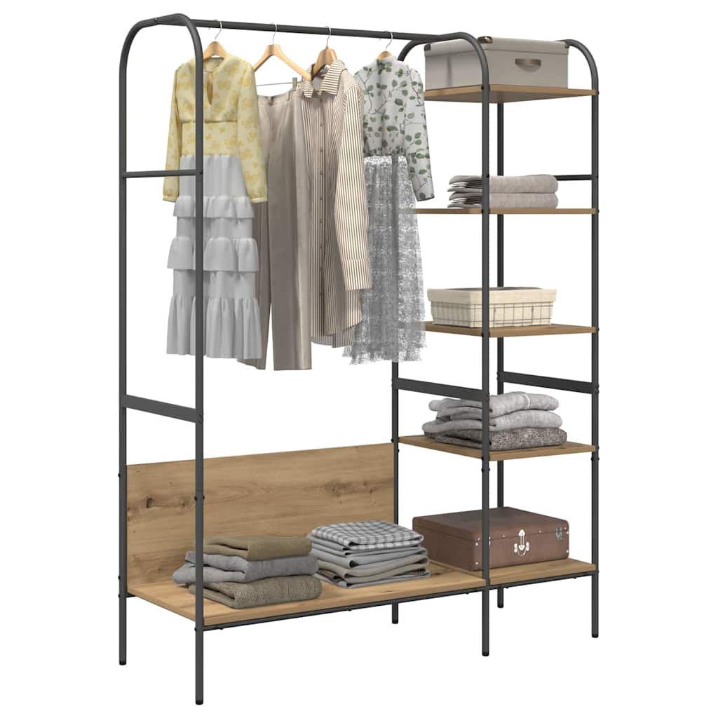 Clothes Rack with Shelf Beige 120 x 44 x 160 cm Engineered wood