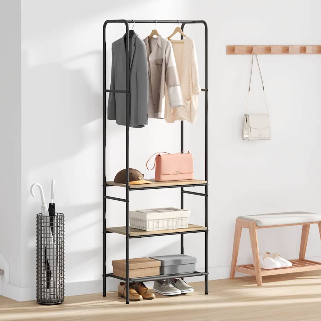 Clothes Rack with Shelves Other Sonoma oak 60 x 30 x 171 cm