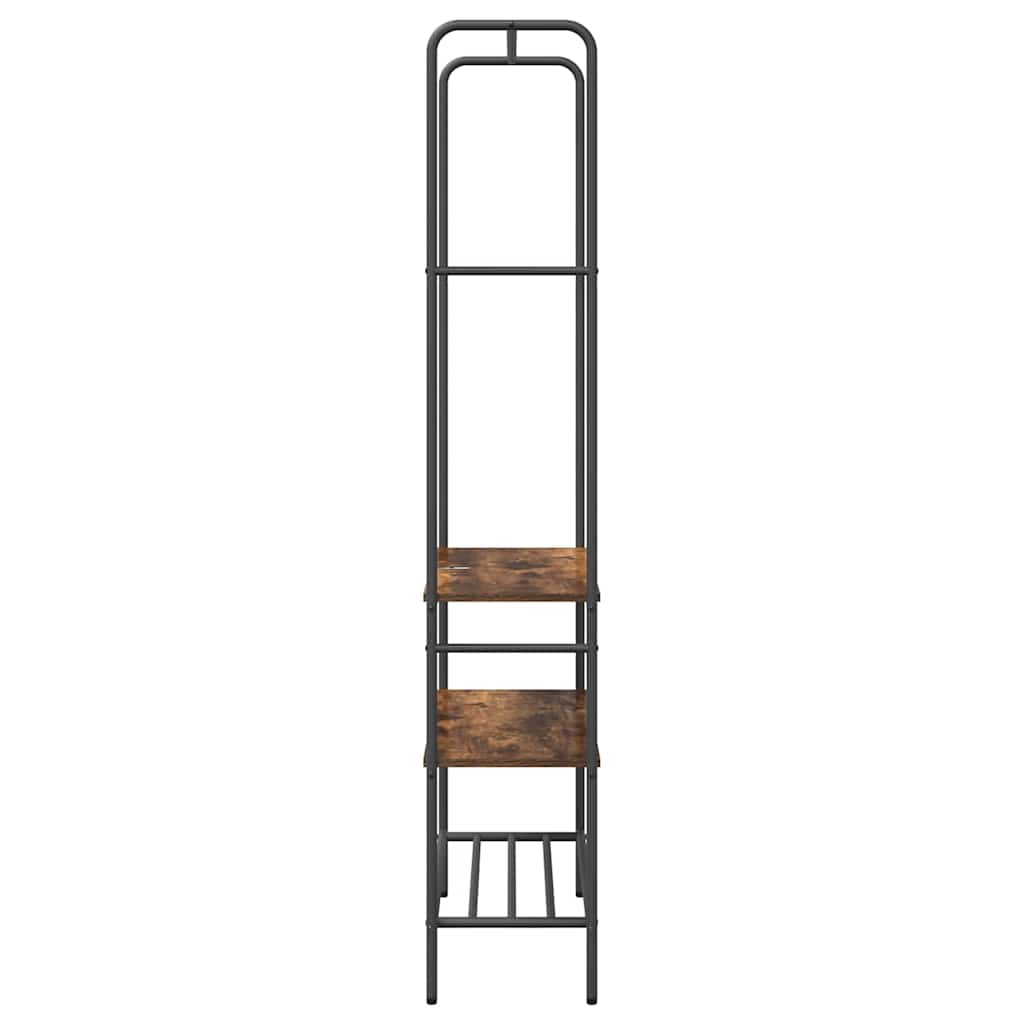 Clothes Rack with Shelves Smoked oak 77 x 30 x 171 cm