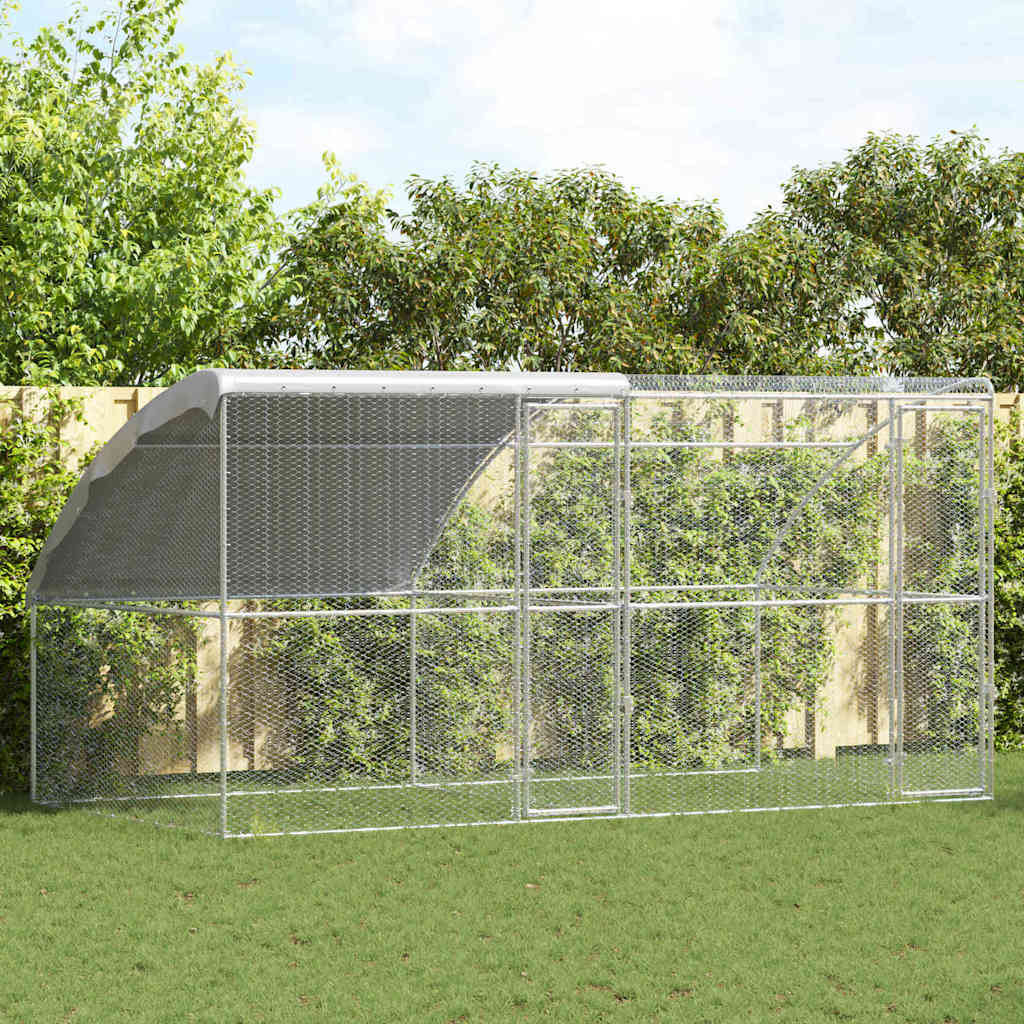Chicken Cage Silver 400 x 200 x 198.5 cm Galvanized steel