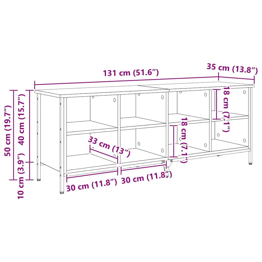 Shoe Cabinet with Shelf Black Oak 51.57 x 13.78 x 19.69 in