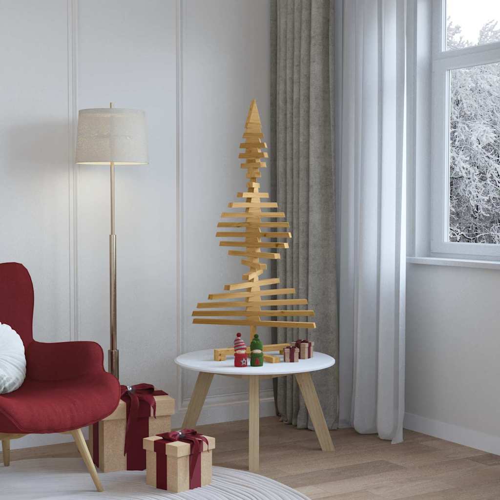 Wooden Christmas Tree with Stand Brown 47.2" Solid pine wood