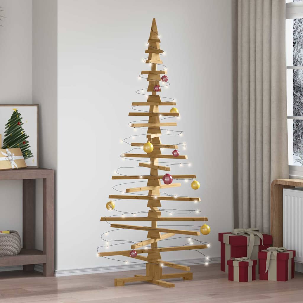 Wooden Christmas Tree with Stand Brown 70.9" Solid pine wood