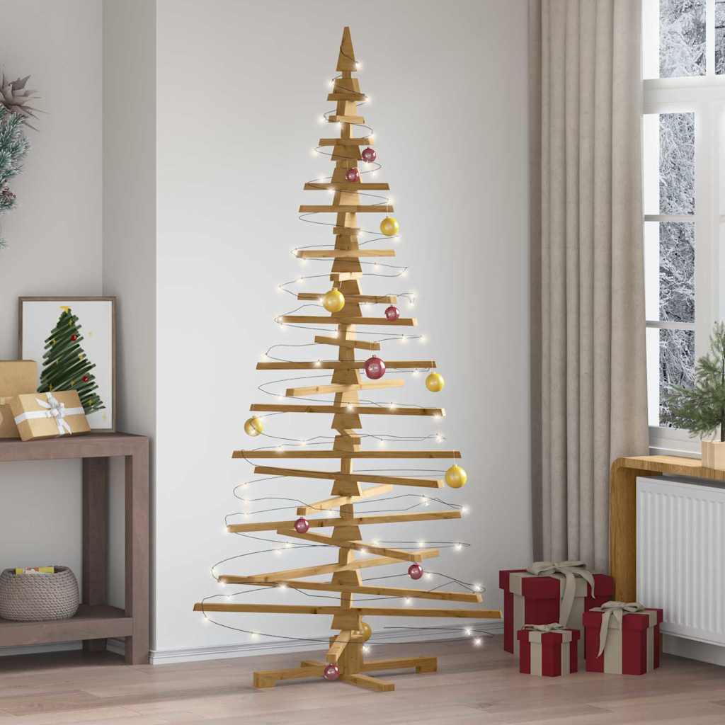 Wooden Christmas Tree with Stand Brown 82.7" Solid pine wood