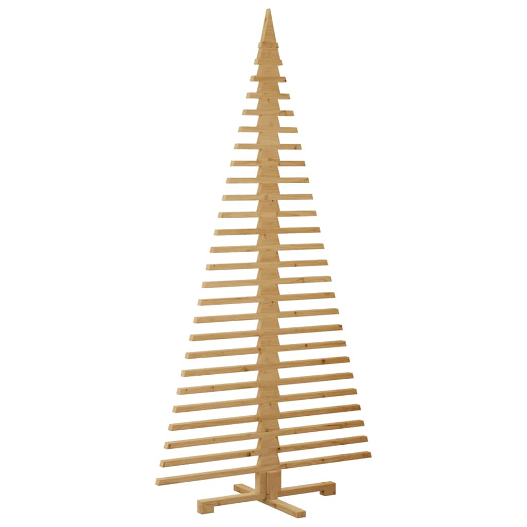 Wooden Christmas Tree with Stand Brown 82.7" Solid pine wood