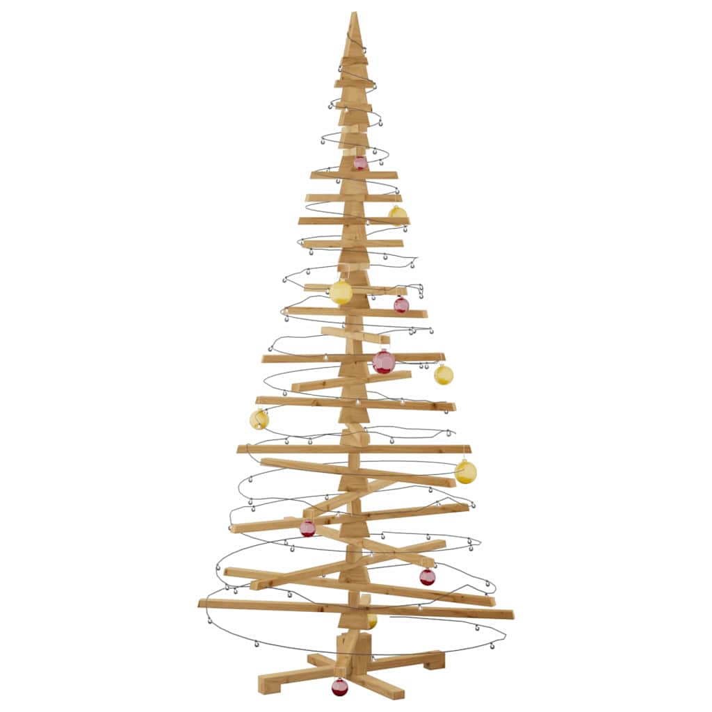 Wooden Christmas Tree with Stand Brown 82.7" Solid pine wood