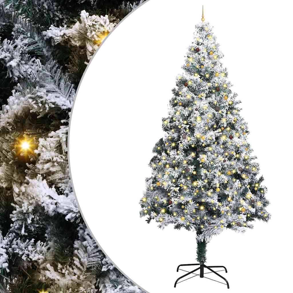 Artificial Pre-lit Christmas Tree with Ball Set Green 157.5