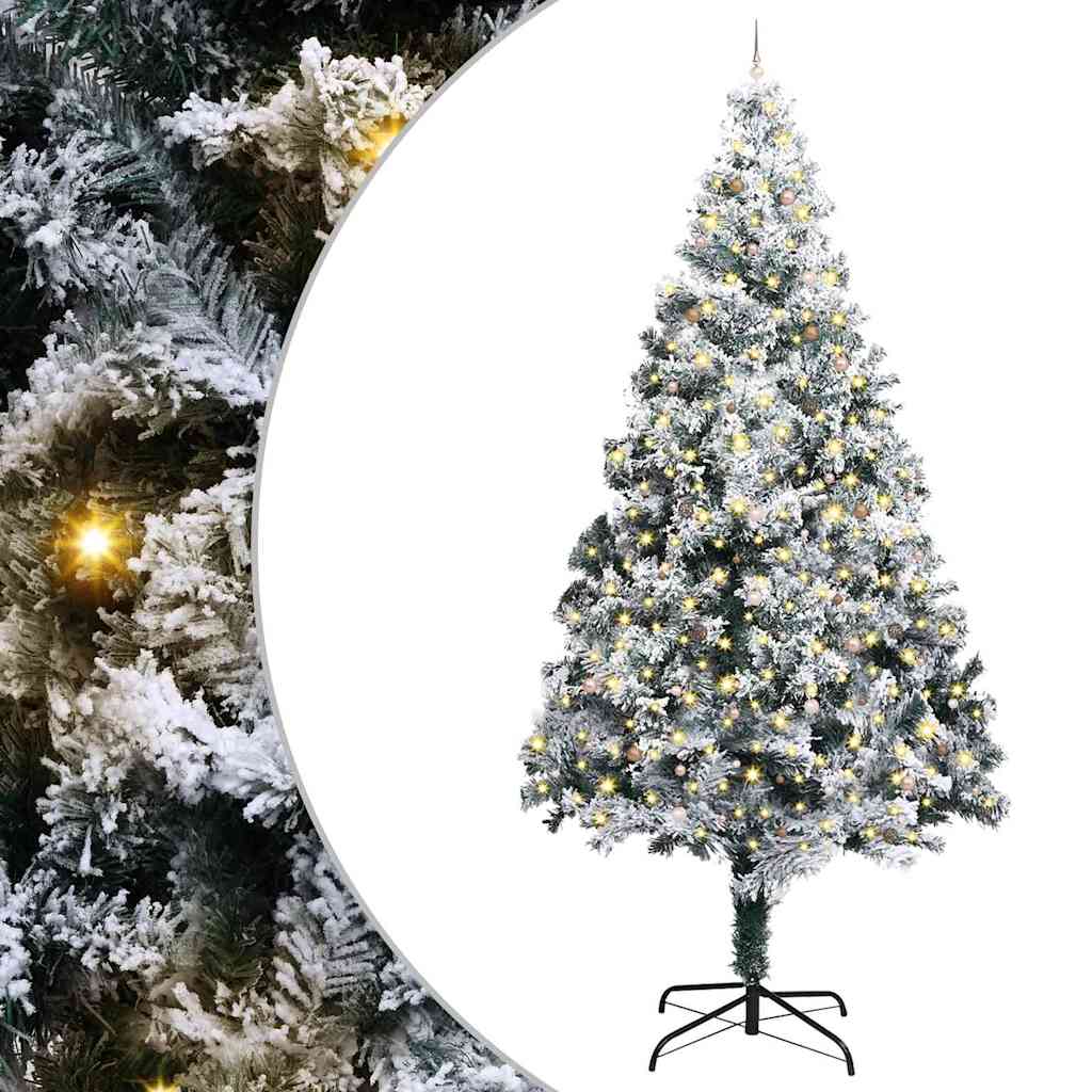 Artificial Pre-lit Christmas Tree with Ball Set Green 157.5