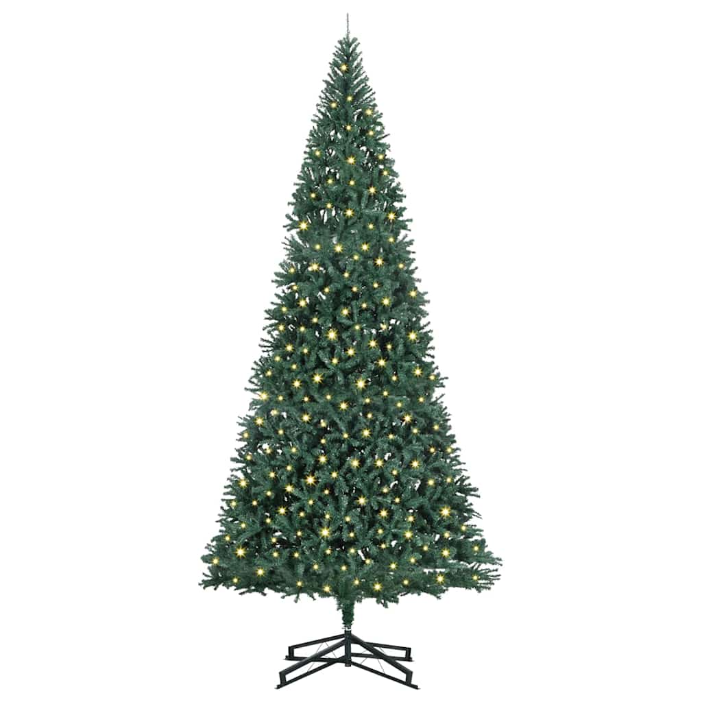 Artificial Pre-lit Christmas Tree with Stand Green 196.9" PVC