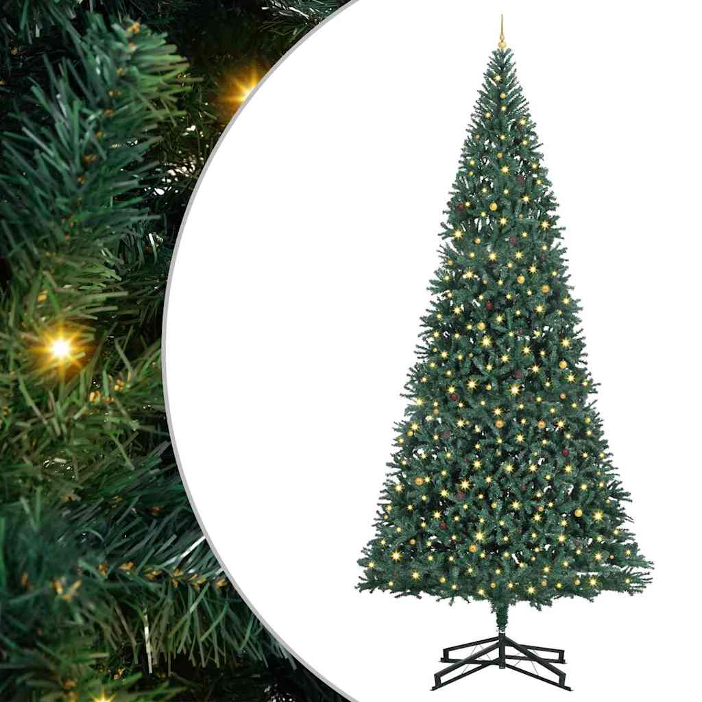 Artificial Pre-lit Christmas Tree with Ball Set Green 196.9