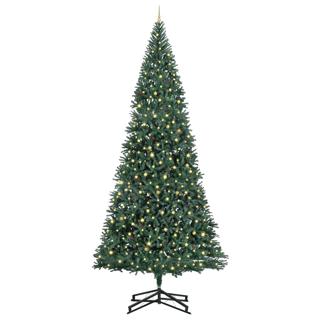 Artificial Pre-lit Christmas Tree with Ball Set Green 196.9
