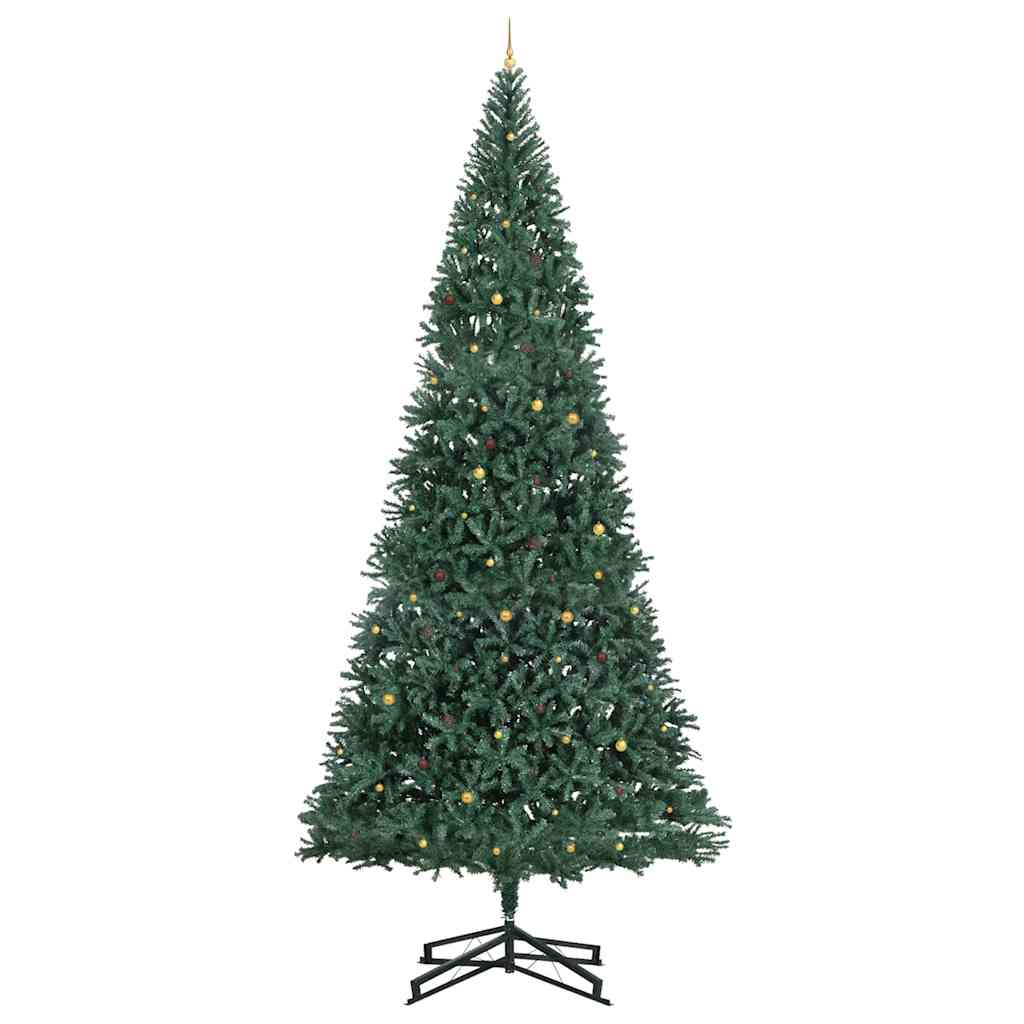 Artificial Pre-lit Christmas Tree with Ball Set Green 196.9