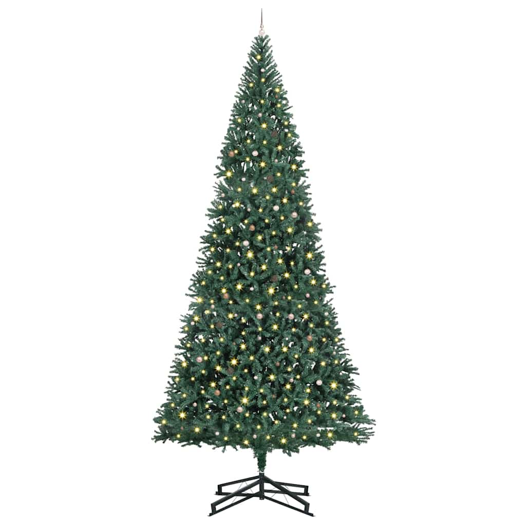 Artificial Pre-lit Christmas Tree with Ball Set Green 196.9