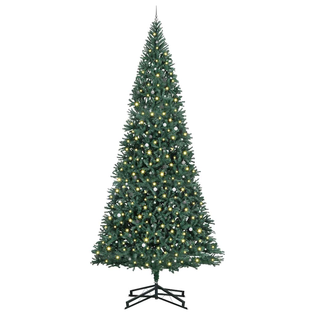 Artificial Pre-lit Christmas Tree with Ball Set Green 196.9