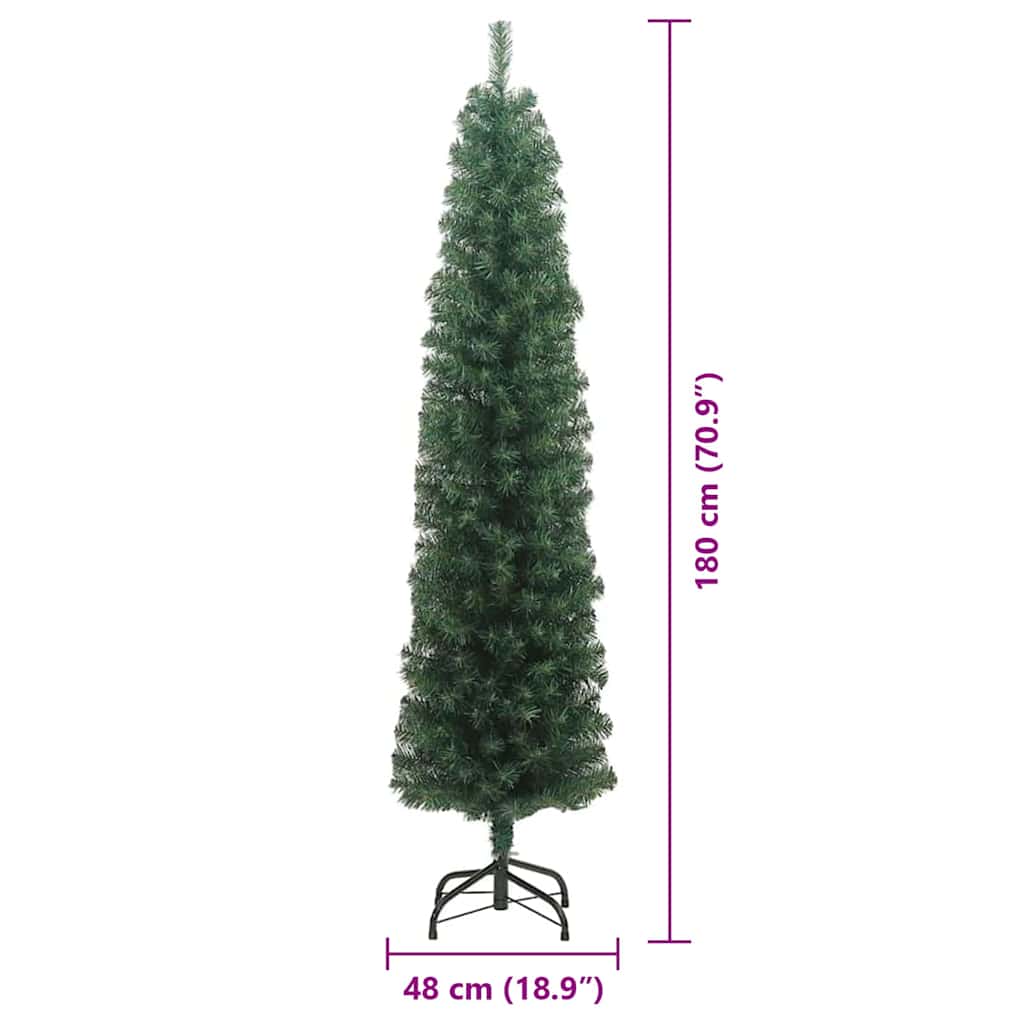 Artificial Christmas Tree Green 70.9" PVC and Steel and Plastic