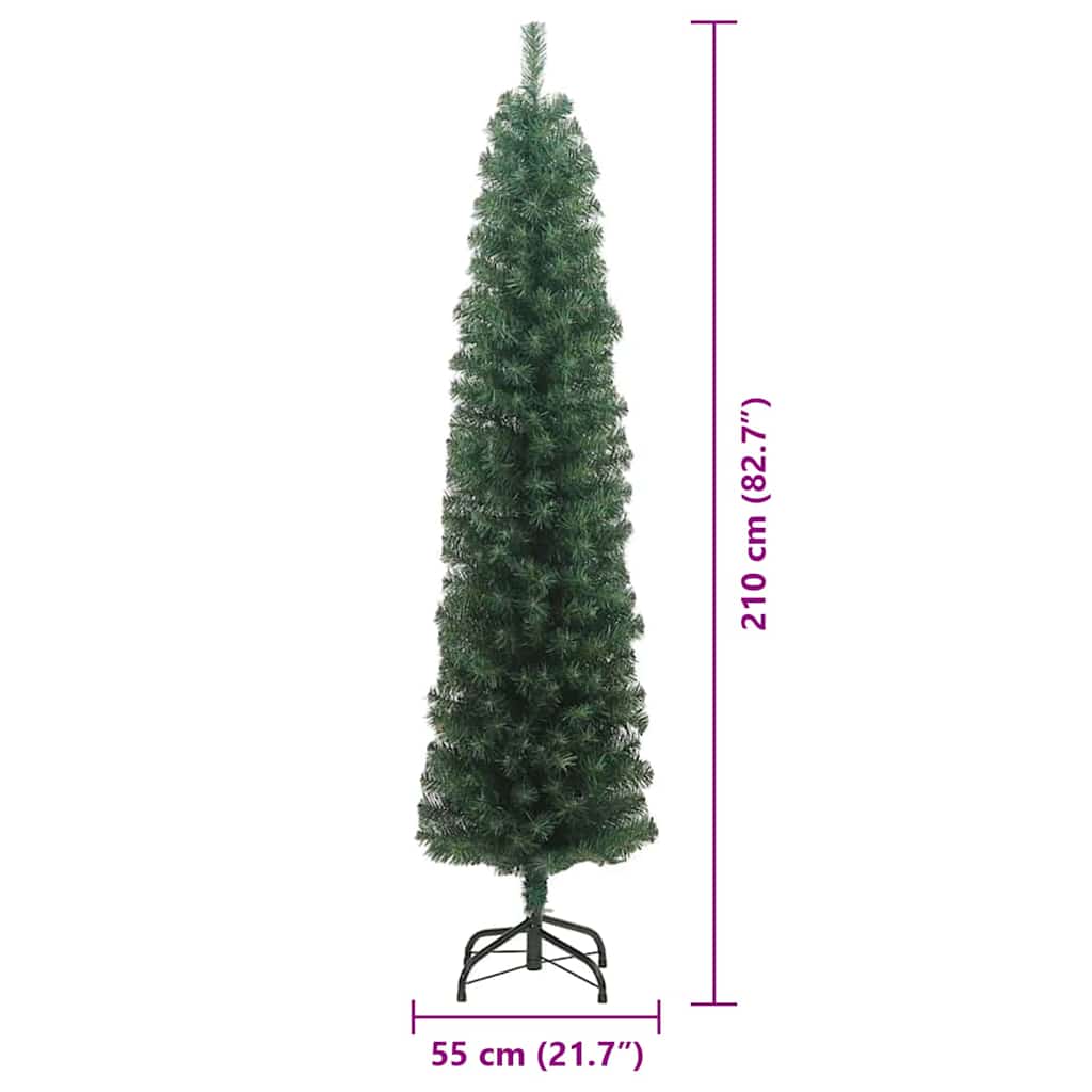 Artificial Christmas Tree Green 82.7" PVC and Steel and Plastic