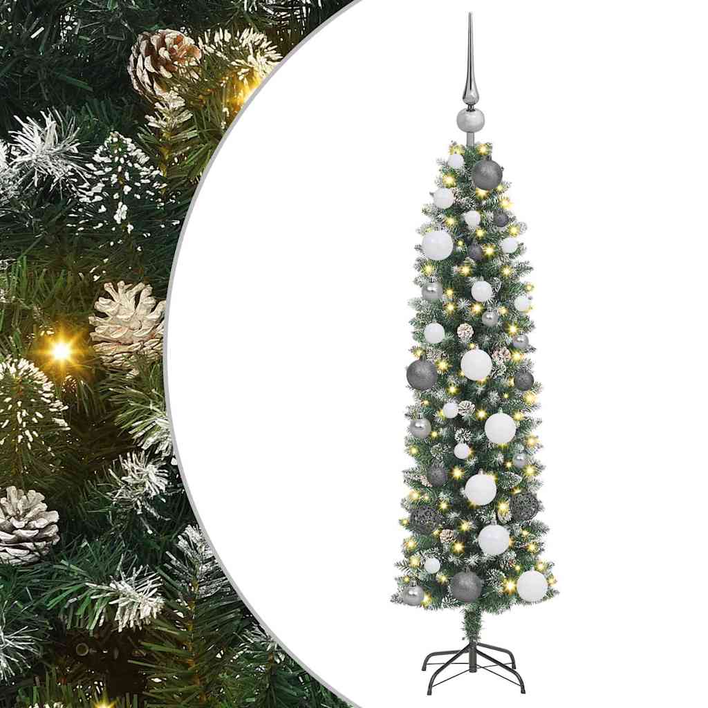 Artificial Slim Christmas Tree with 150 LEDs Green 47.2