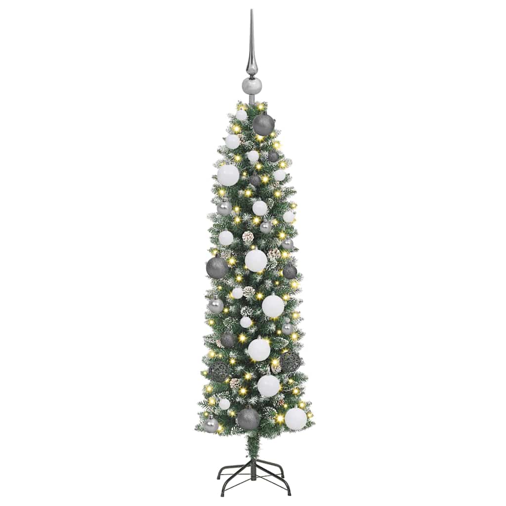Artificial Slim Christmas Tree with 150 LEDs Green 47.2