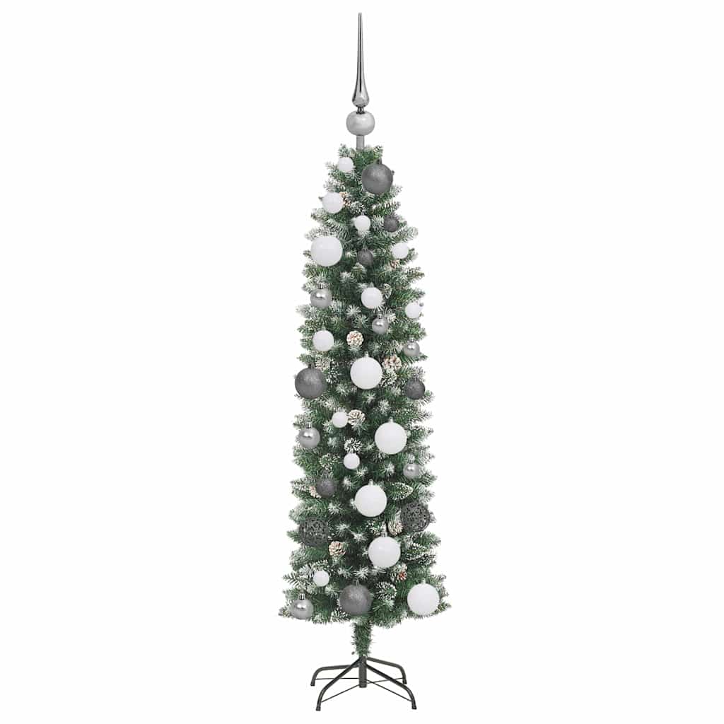 Artificial Slim Christmas Tree with 150 LEDs Green 47.2