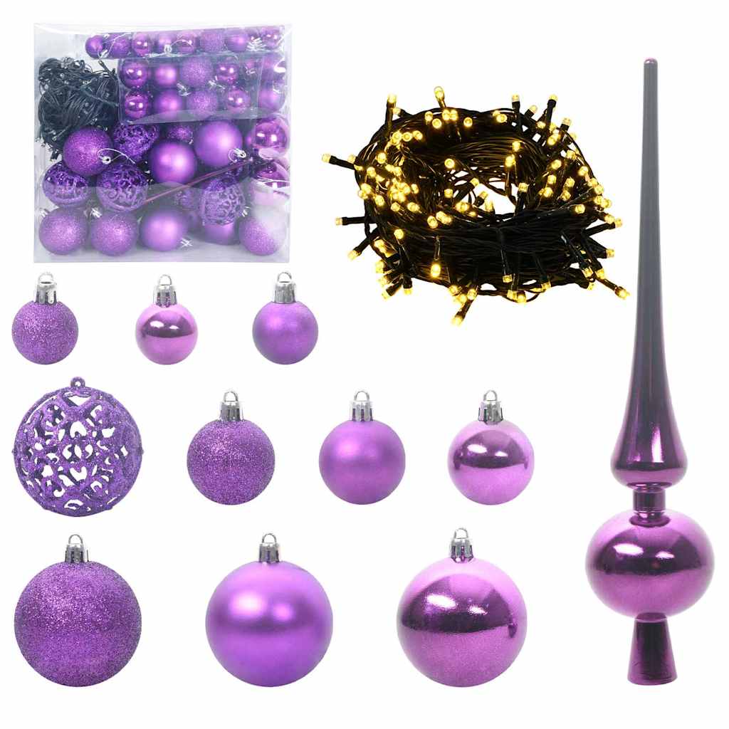 Artificial Pre-lit Christmas Tree with Ball Set Green 70.9