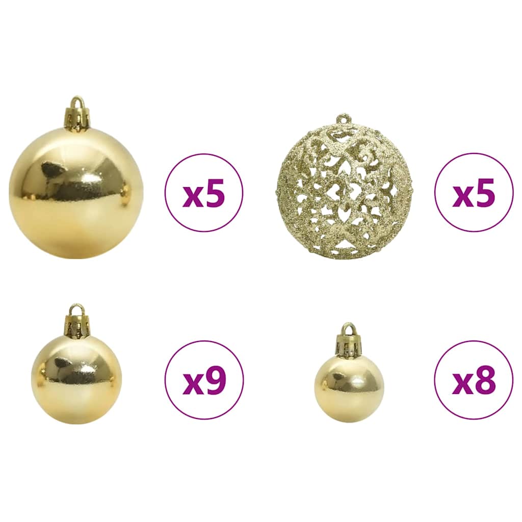 Artificial Pre-lit Christmas Tree with Ball Set Green 47.2