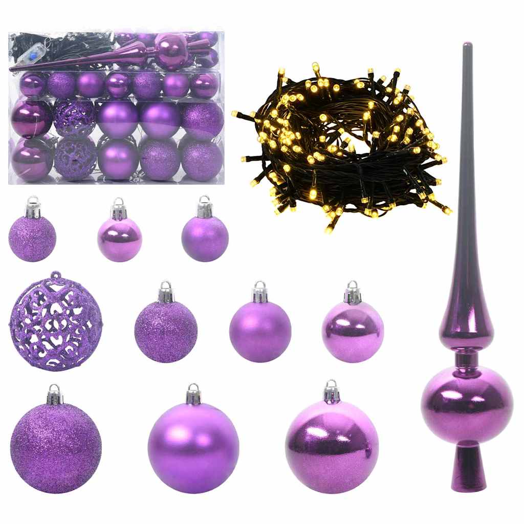 Artificial Pre-lit Christmas Tree with Ball Set Green 47.2
