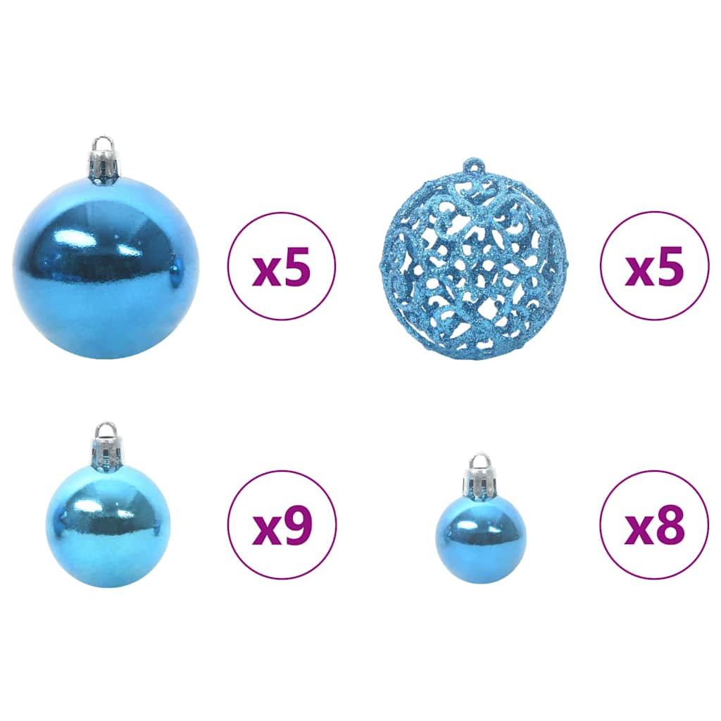 Artificial Pre-lit Christmas Tree with Ball Set Green 47.2