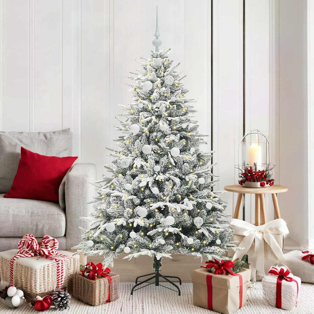 Artificial Pre-lit Christmas Tree with Ball Set Green 59.1