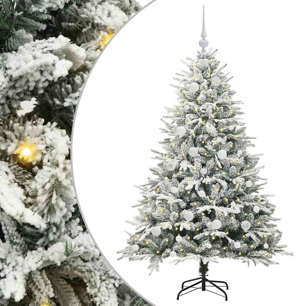 Artificial Pre-lit Christmas Tree with Ball Set Green 59.1