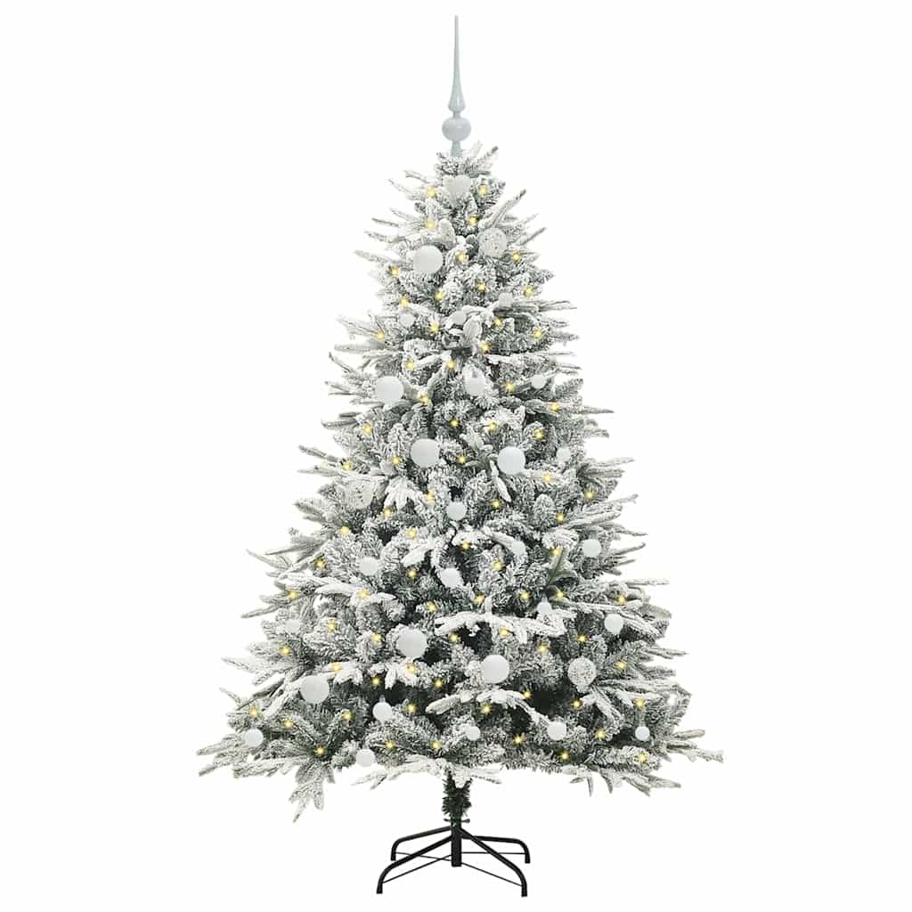 Artificial Pre-lit Christmas Tree with Ball Set Green 59.1