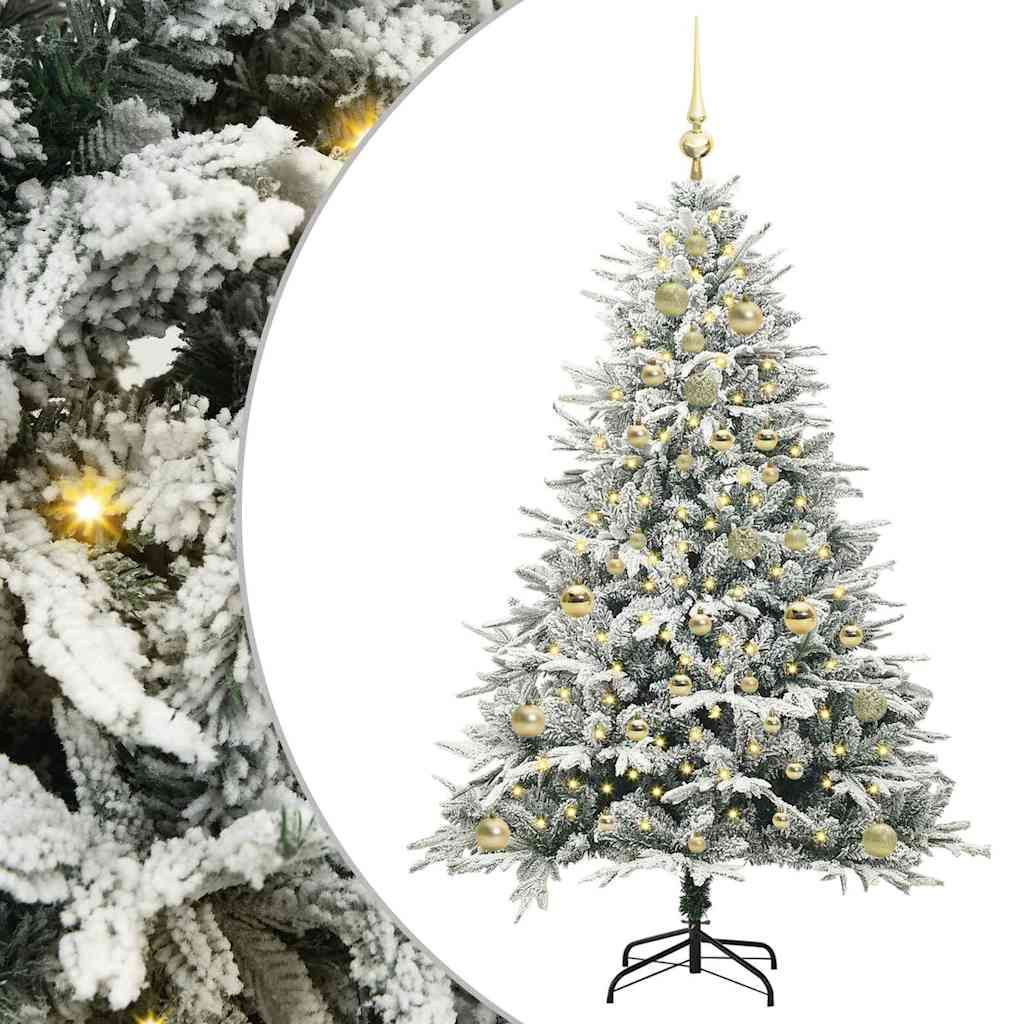 Artificial Pre-lit Christmas Tree with Ball Set Green 59.1