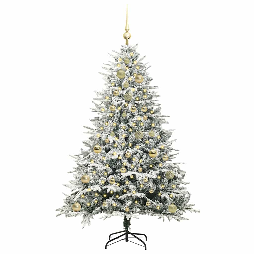 Artificial Pre-lit Christmas Tree with Ball Set Green 59.1