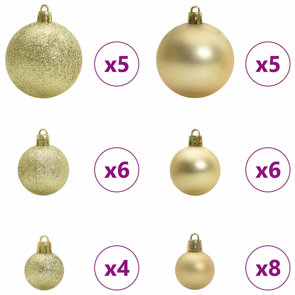 Artificial Pre-lit Christmas Tree with Ball Set Green 59.1
