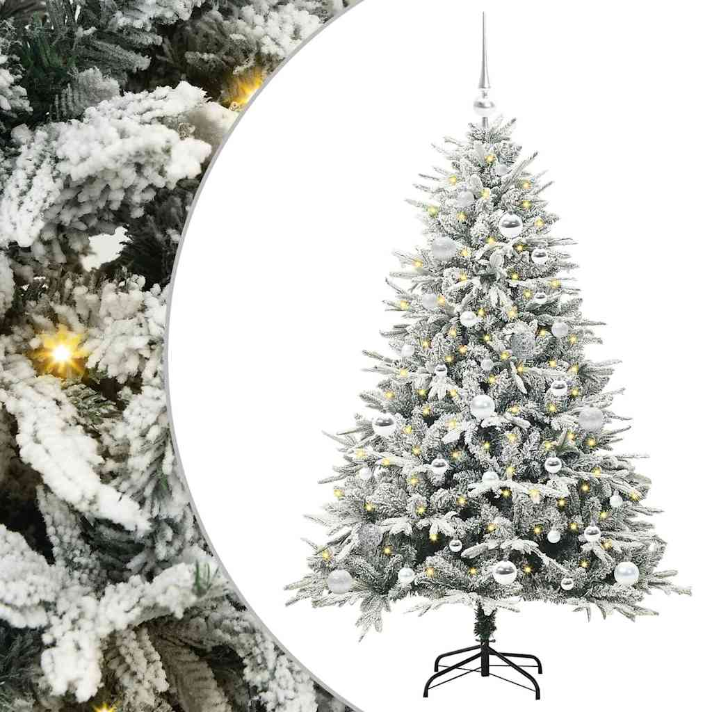 Artificial Pre-lit Christmas Tree with Ball Set Green 59.1