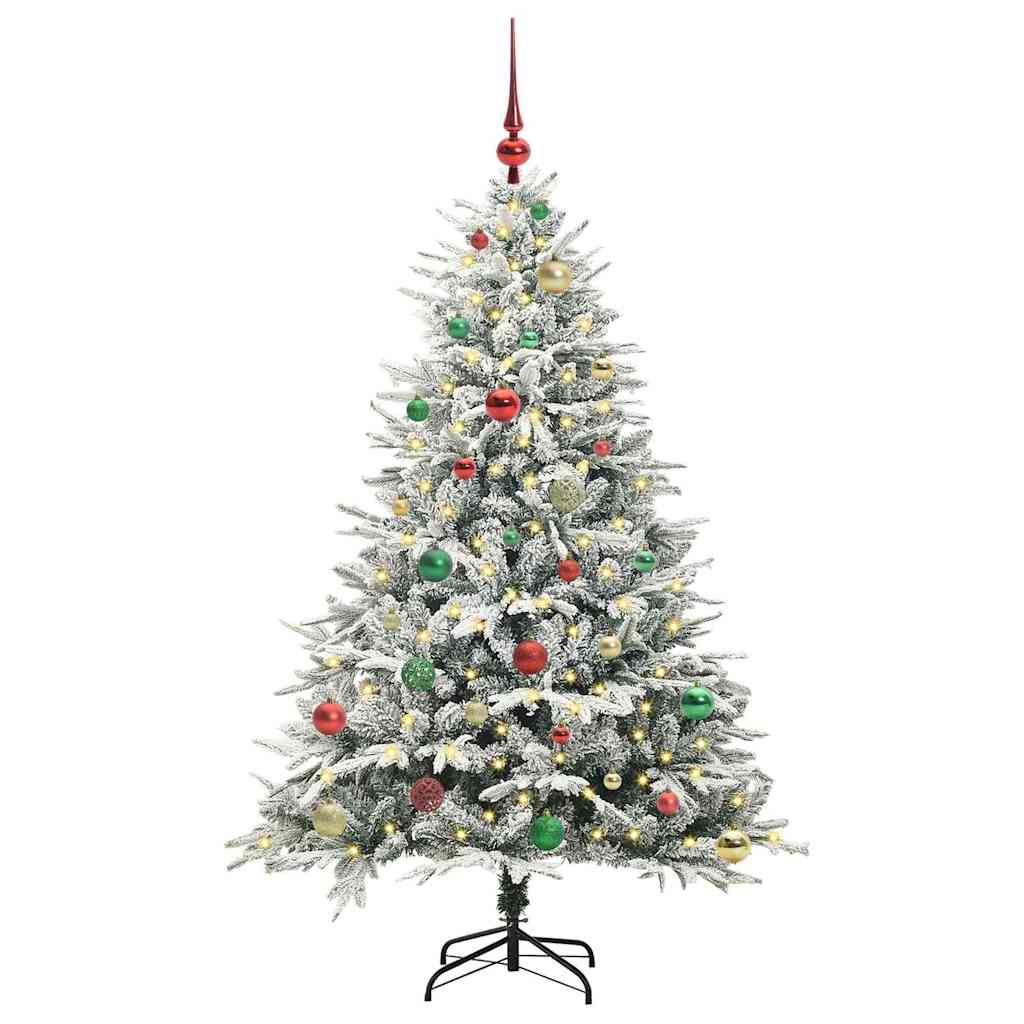Artificial Pre-lit Christmas Tree with Ball Set Green 59.1