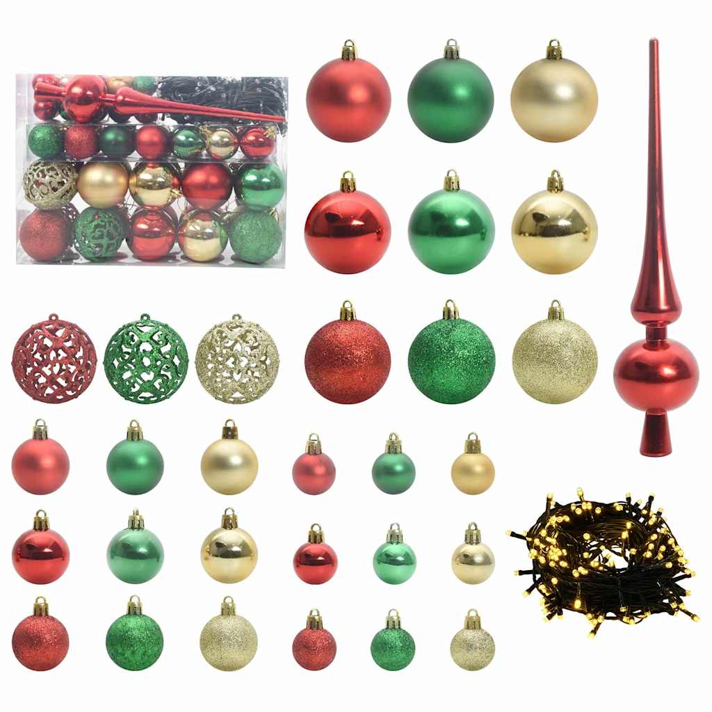 Artificial Pre-lit Christmas Tree with Ball Set Green 59.1