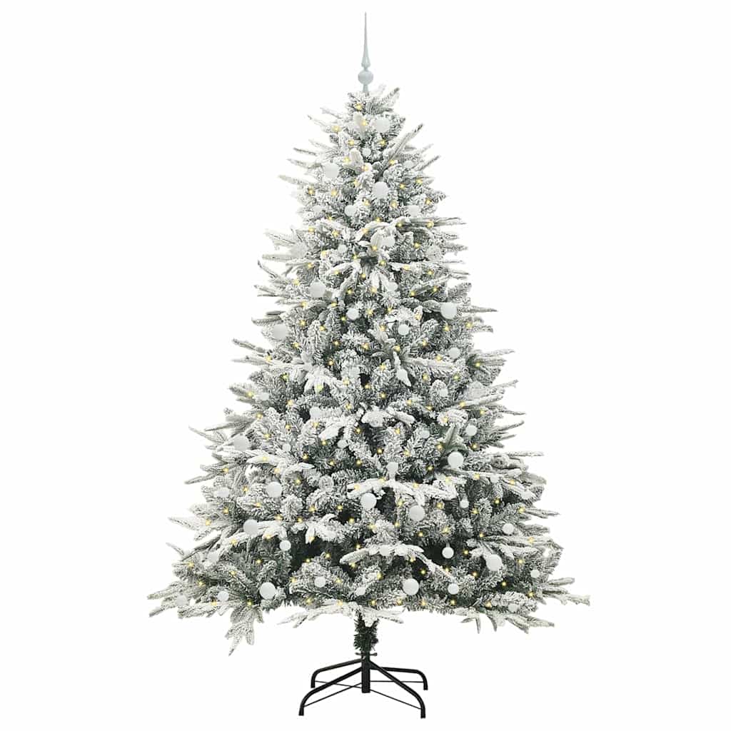 Artificial Pre-lit Christmas Tree with Ball Set Green 94.5