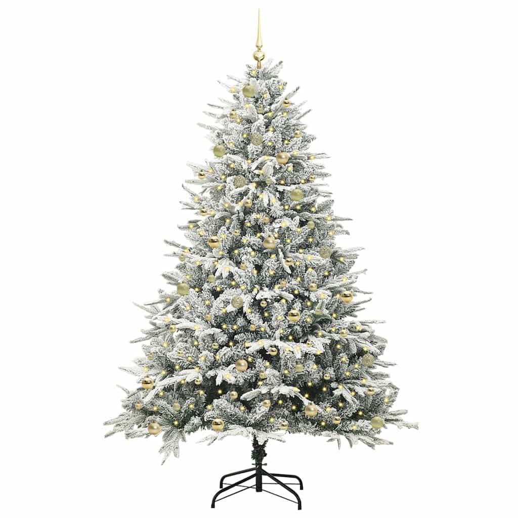 Artificial Pre-lit Christmas Tree with Ball Set Green 94.5