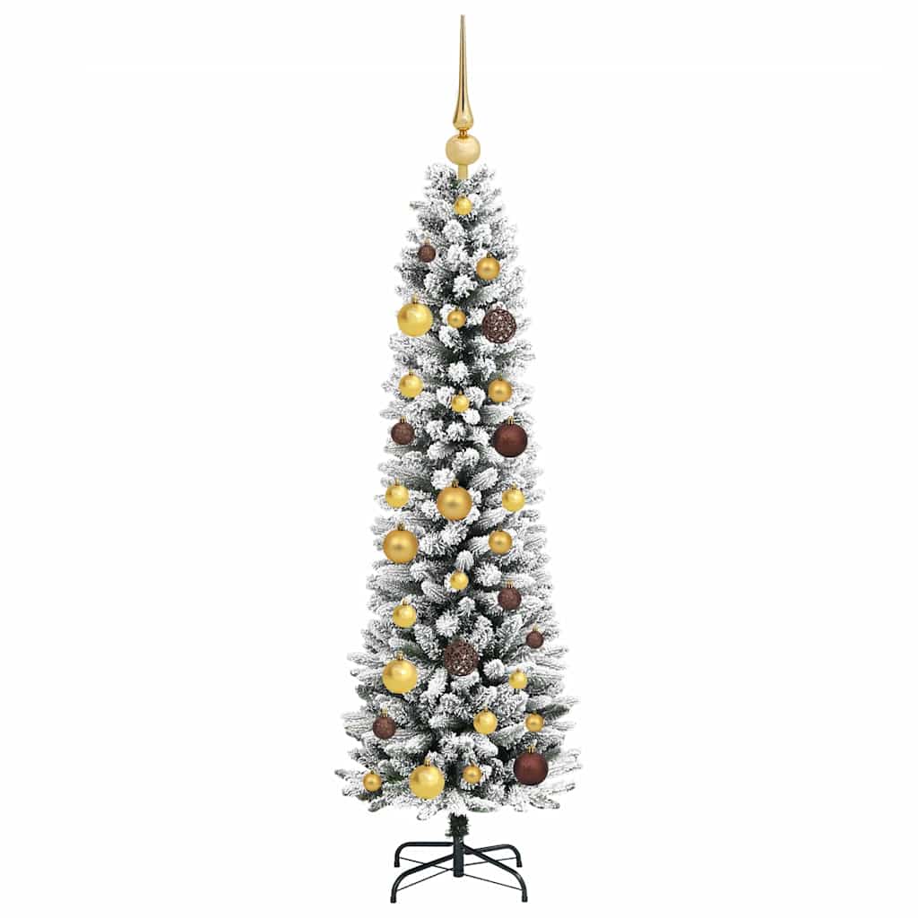 Artificial Christmas Tree White 59.1" PVC and Metal and Plastic
