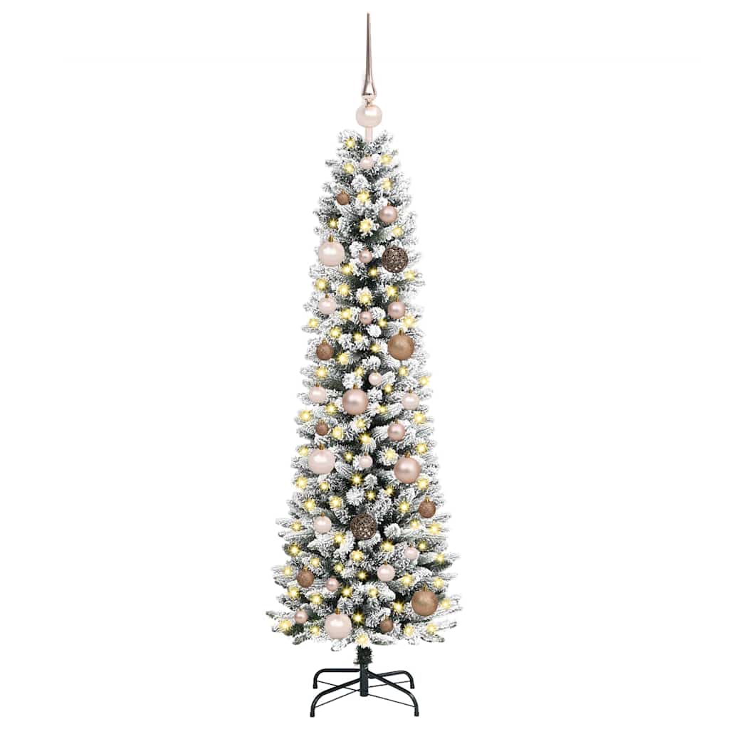 Artificial Christmas Tree White 59.1" PVC and Metal and Plastic
