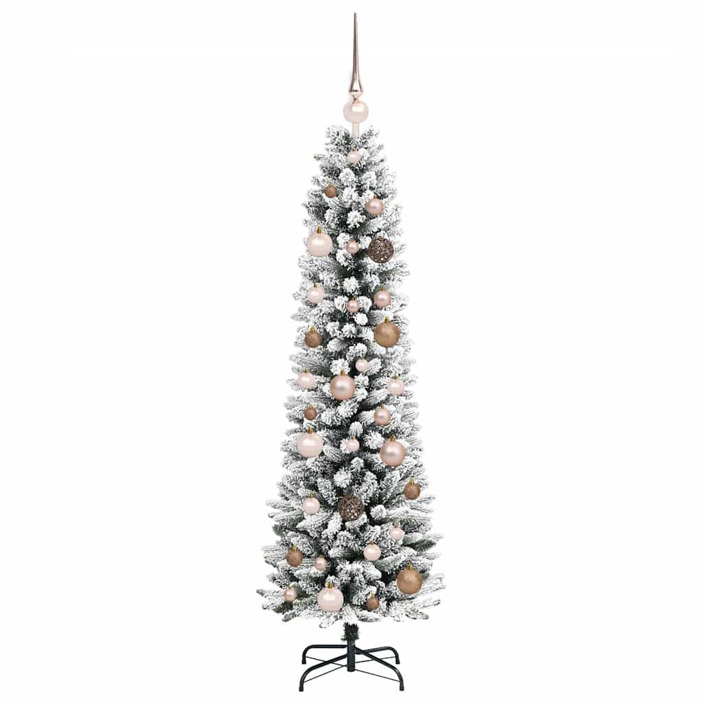 Artificial Christmas Tree White 59.1" PVC and Metal and Plastic