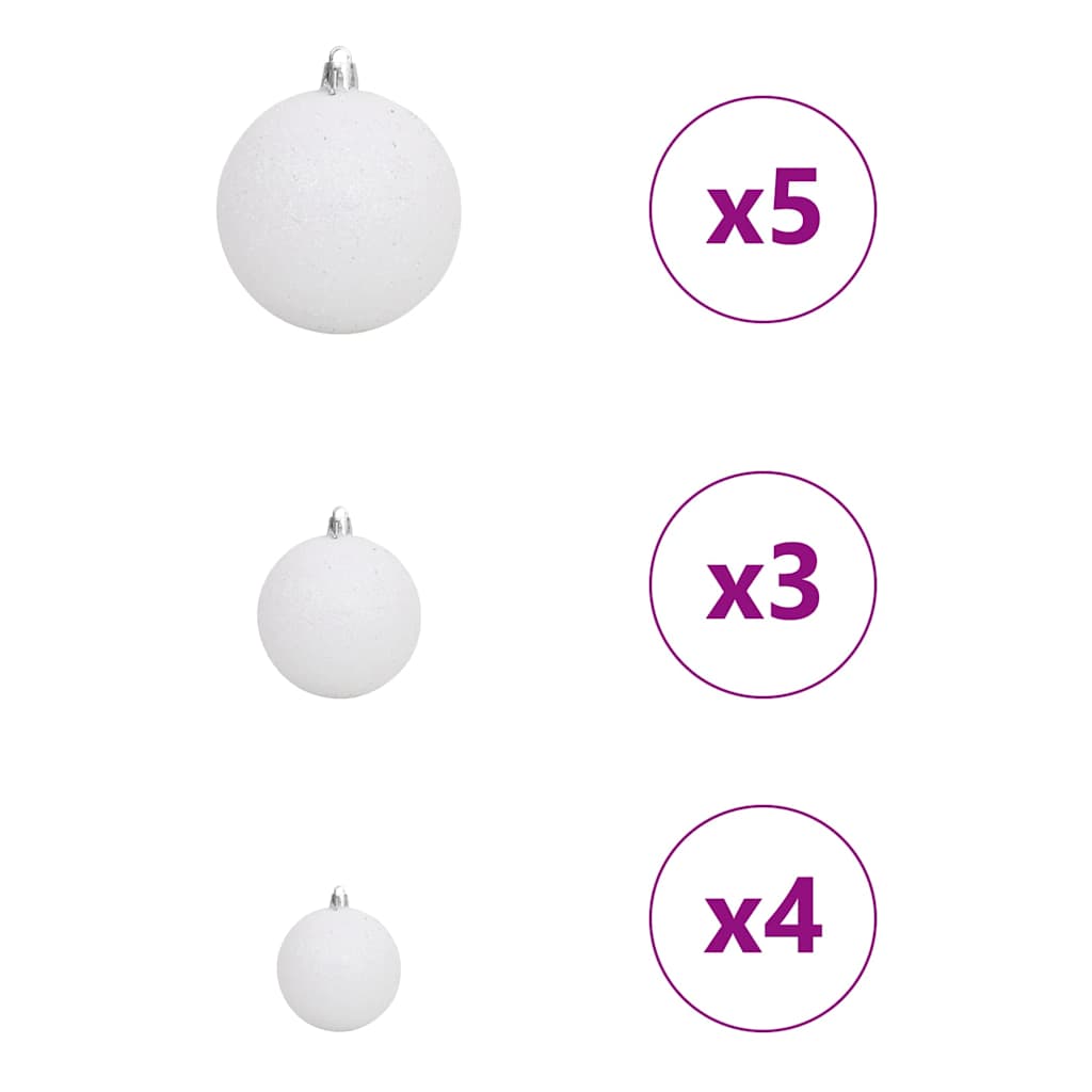 Artificial Christmas Tree White 59.1" PVC and Metal and Plastic