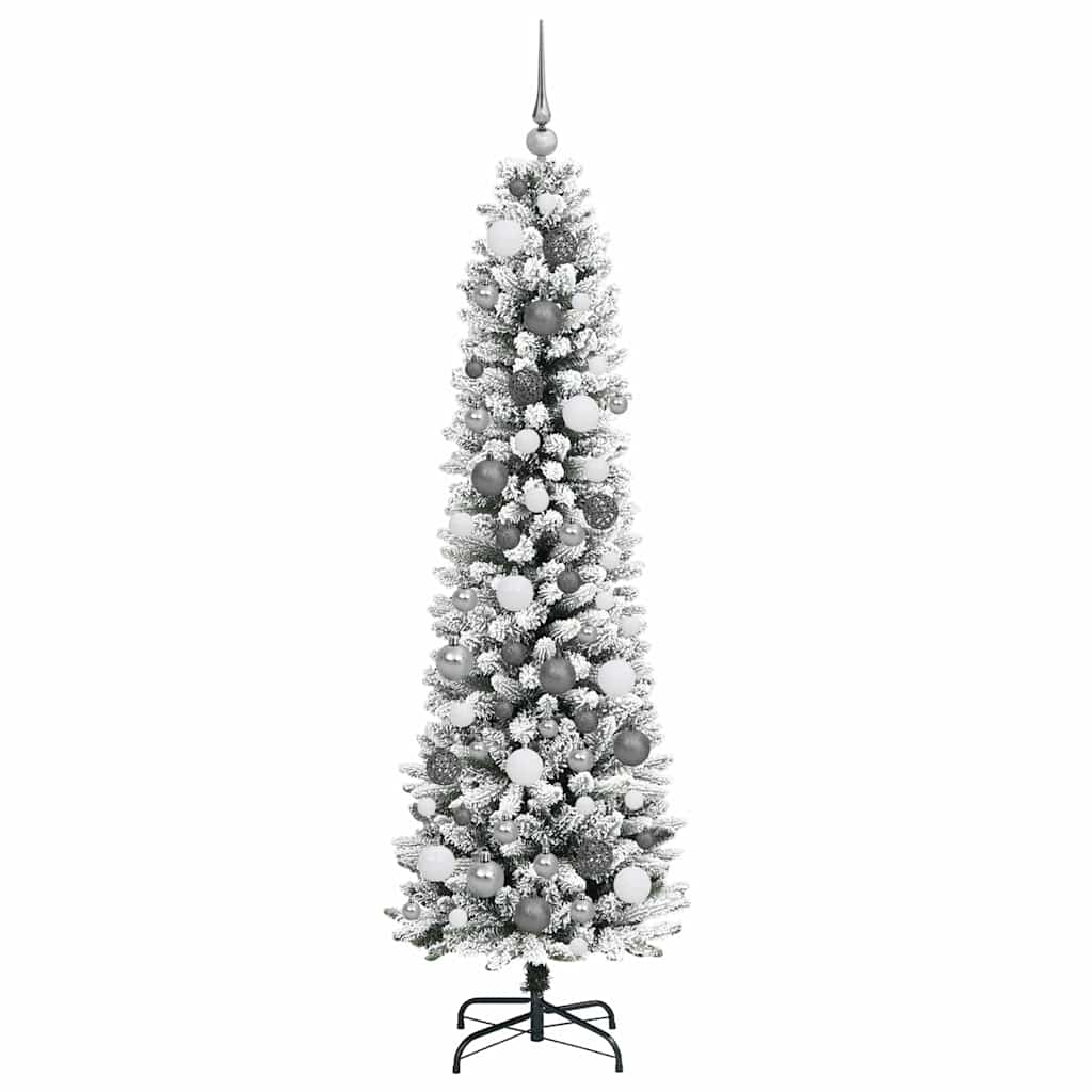 Artificial Christmas Tree White 70.9" PVC and Metal and Plastic