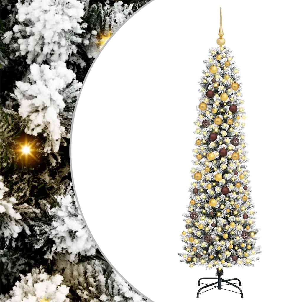 Artificial Christmas Tree White 82.7" PVC and Metal and Plastic