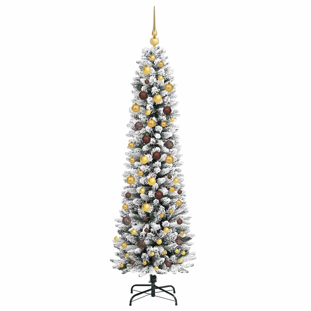 Artificial Christmas Tree White 82.7" PVC and Metal and Plastic