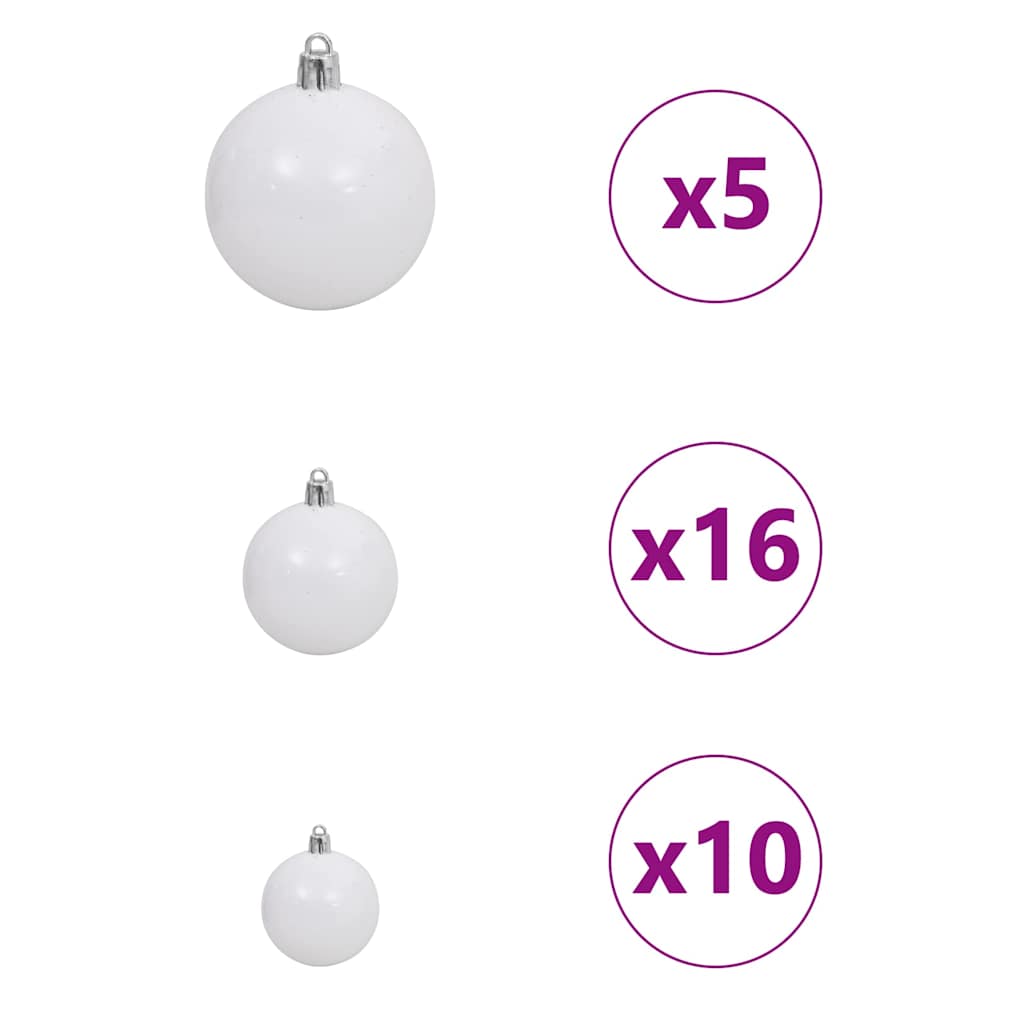 Artificial Christmas Tree White 82.7" PVC and Metal and Plastic