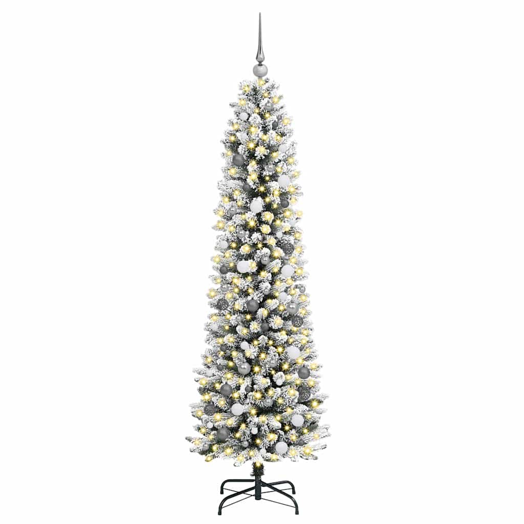 Artificial Christmas Tree White 82.7" PVC and Metal and Plastic