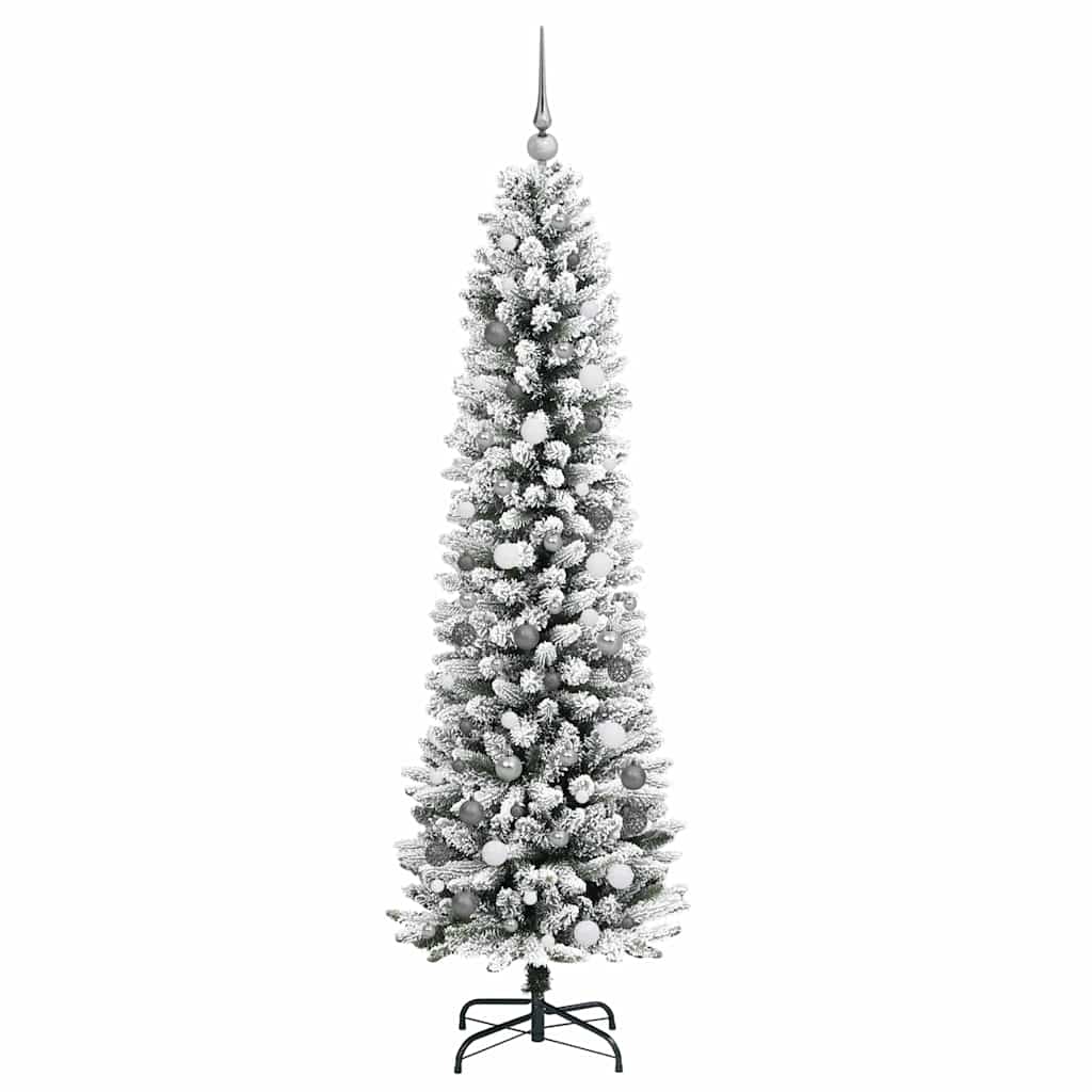 Artificial Christmas Tree White 82.7" PVC and Metal and Plastic