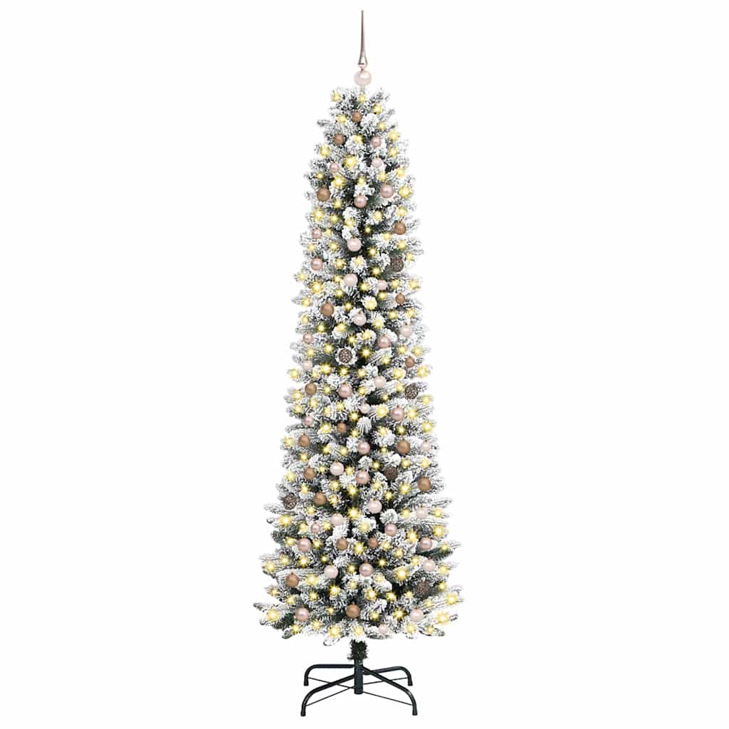 Artificial Christmas Tree White 94.5" PVC and Metal and Plastic