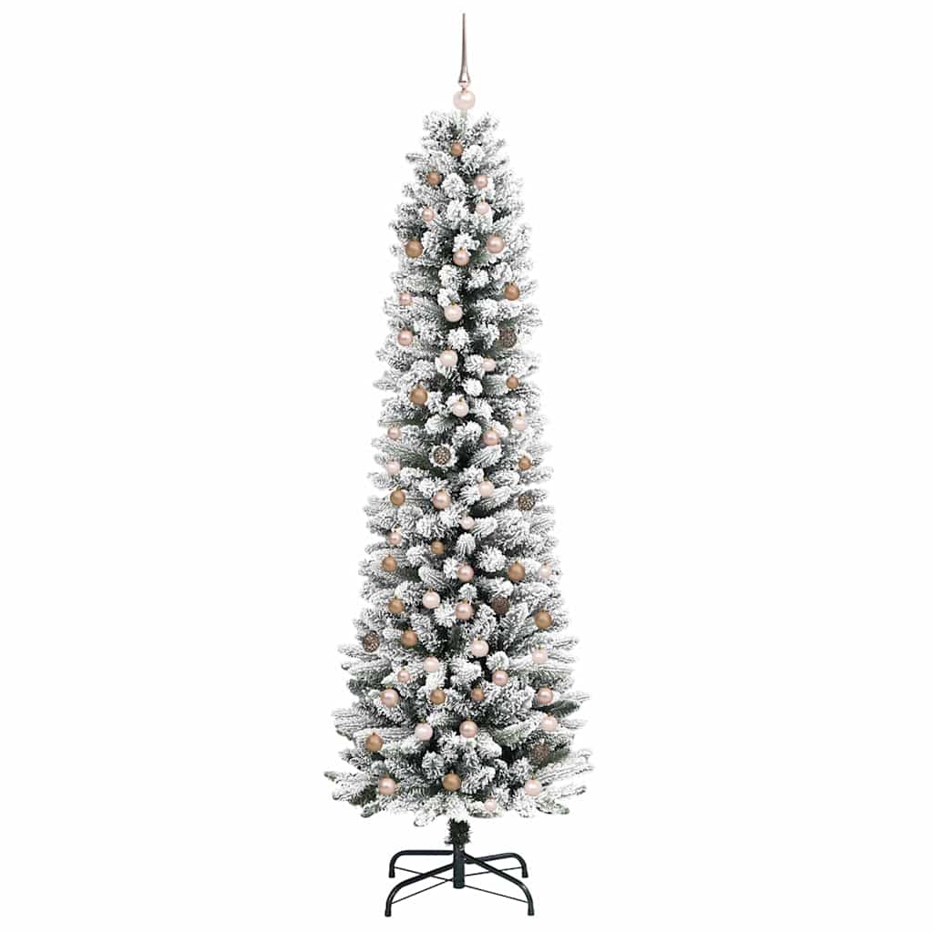 Artificial Christmas Tree White 94.5" PVC and Metal and Plastic